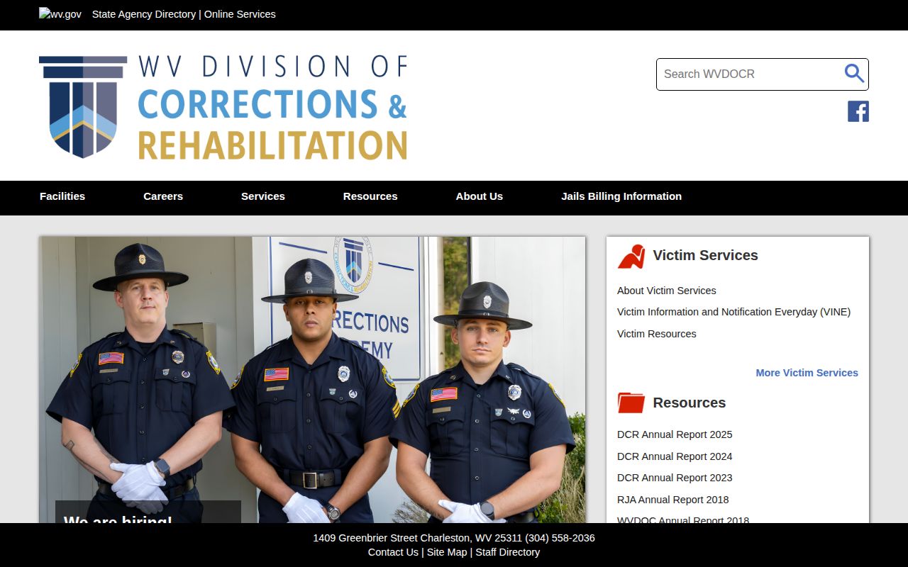 Summers County released inmate search links on the WVDCR home page